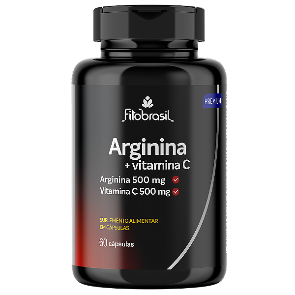 Arginina (500 mg) com vitamina C (500 mg) - 60 cápsulas