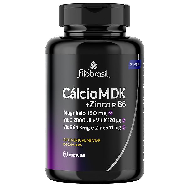 Cálcio MDK Zinco + B6 - 60 cáps