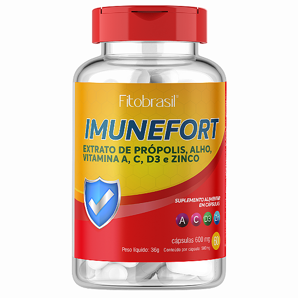 Imunefort (Alho, Própolis, Vit C, Vit D, Vit A e Zinco) - 60 cáps