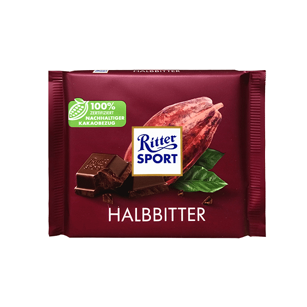 PRÉ - VENDA Chocolate Ritter Sport Halbbitter 100g