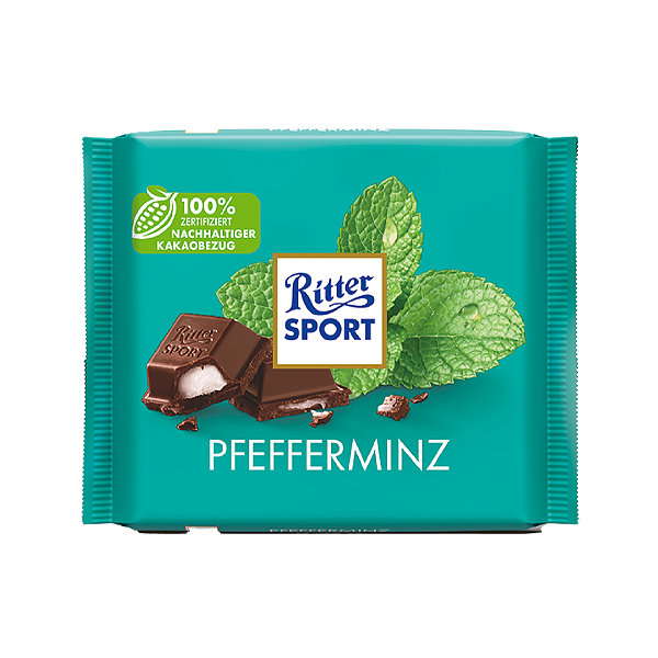PRÉ - VENDA Chocolate Ritter Sport Pfefferminz 100g
