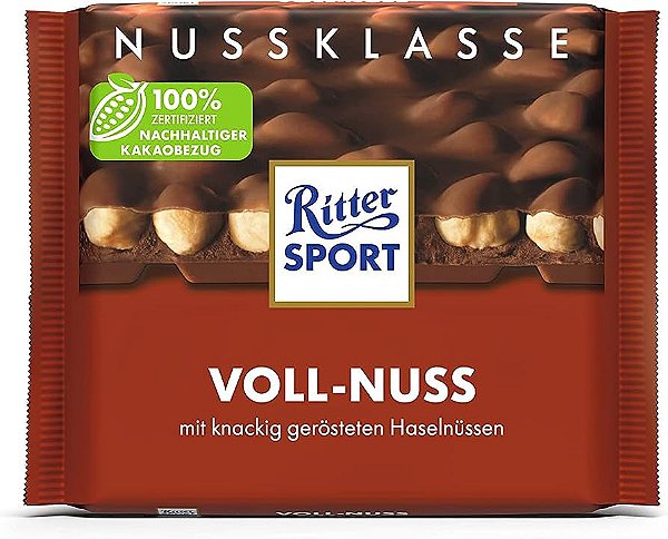 PRÉ VENDA - Chocolate Ritter Sport Voll - Nuss 100g