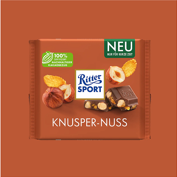PRÉ VENDA - Chocolate Ritter Sport Knusper - Nuss 100g