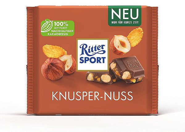 PRÉ VENDA - Chocolate Ritter Sport Knusper - Nuss 100g