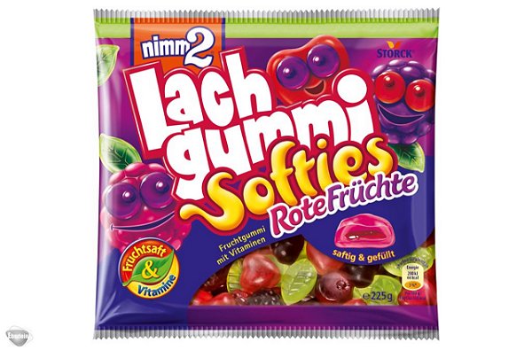 Nimm2  Lachgummi Softies Rote Früchte 225g - Gomas de frutas vermelhas recheadas