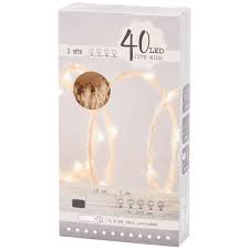 Cordão de Juta com 40 Lâmpadas LED - 2 Metros