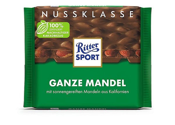 PRÉ VENDA - Chocolate Ritter Sport Ganze Mandeln 100g