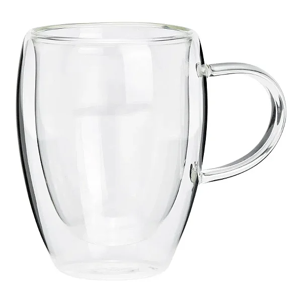Caneca para Café em Vidro Duplo Transparente