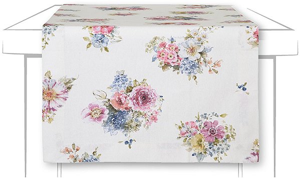 Trilho de Mesa, 45cmx150cm, Garden Flower cream
