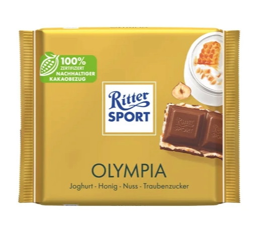 PRÉ VENDA - Chocolate Ritter Sport Olympia 100g