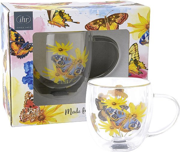Caneca em Vidro Duplo Transparente - GARDEN BEAUTIES