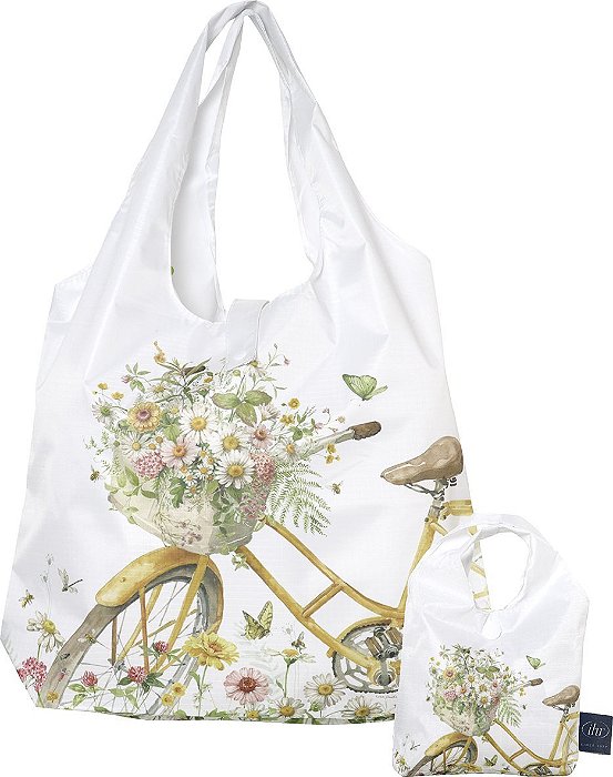 Ecobag Flower Bike – Sacola Reutilizável Charmosa - Importada da Alemanha