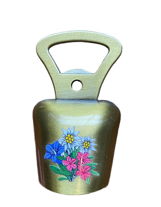 Imã Sino Dourado com Flores Alpinas