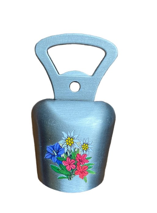 Imã Sino Prateado com Flores Alpinas