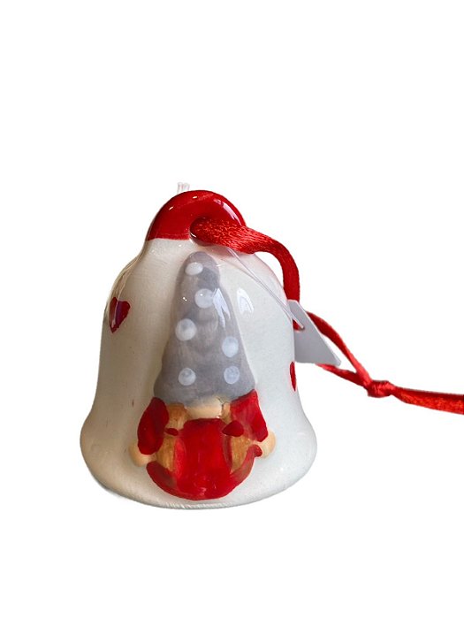 Delicados Sinos Natalinos de Cerâmica