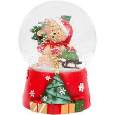 Globo de Neve Urso Natalino - Importado da Alemanha