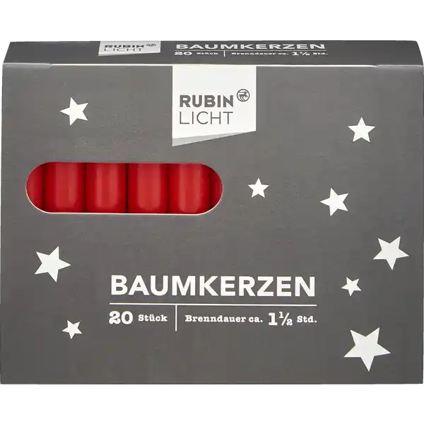 Velas para Árvore de Natal Vermelhas - 20 Unidades - Importado da Alemanha