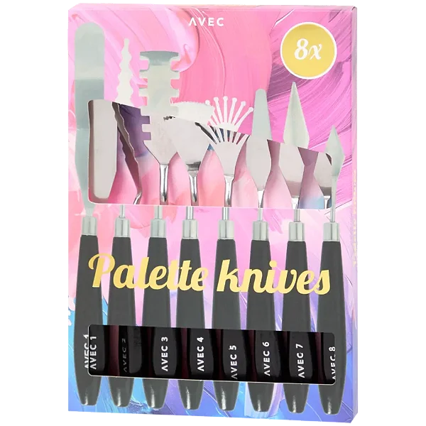 Conjunto de 8 Espátulas para Pintura em Aço Inoxidável - Importado da Alemanha
