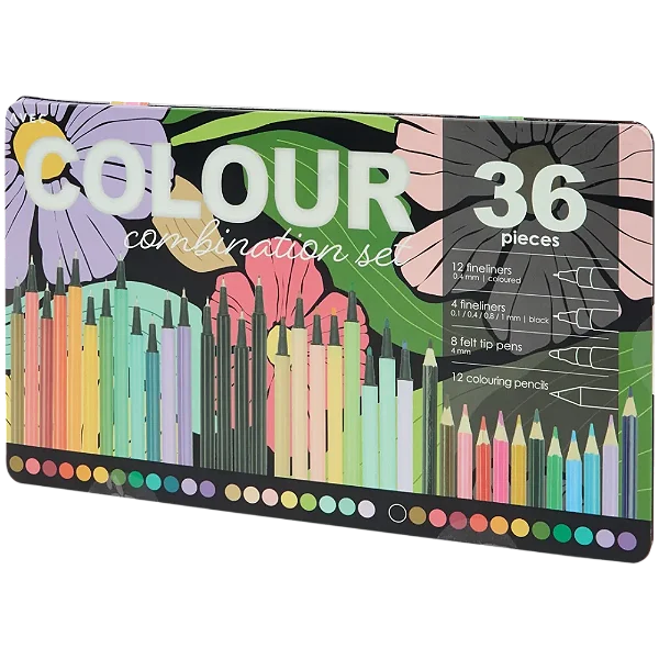 Conjunto de Combinação de Cores – 36 Peças em Lata Prática