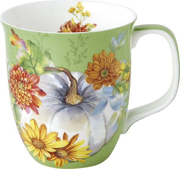 Caneca de Porcelana CUCURBITA AND FLOWERS - Importado da Alemanha