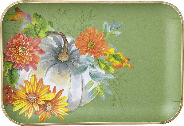 Bandeja de Madeira Cucurbita and Flowers - Importado da Alemanha