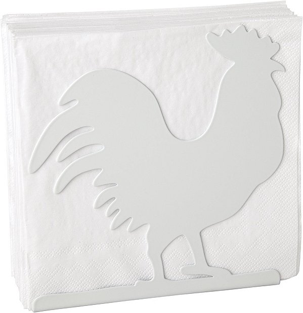 Suporte para Guardanapos Galo Branco - Importado da Alemanha