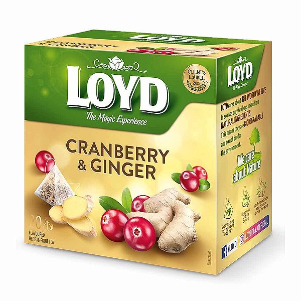 PRÉ VENDA - Chá Loyd Cranberry e Gengibre