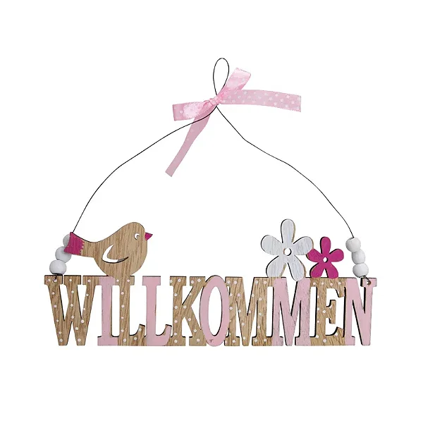 PRÉ VENDA - Placa Decorativa Willkommen