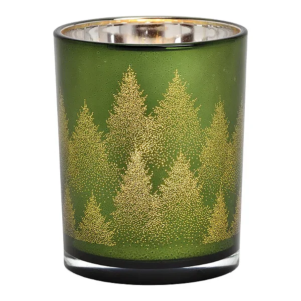 PRÉ VENDA - Porta-Velas Decorativo “Winterwald” – Vidro Verde