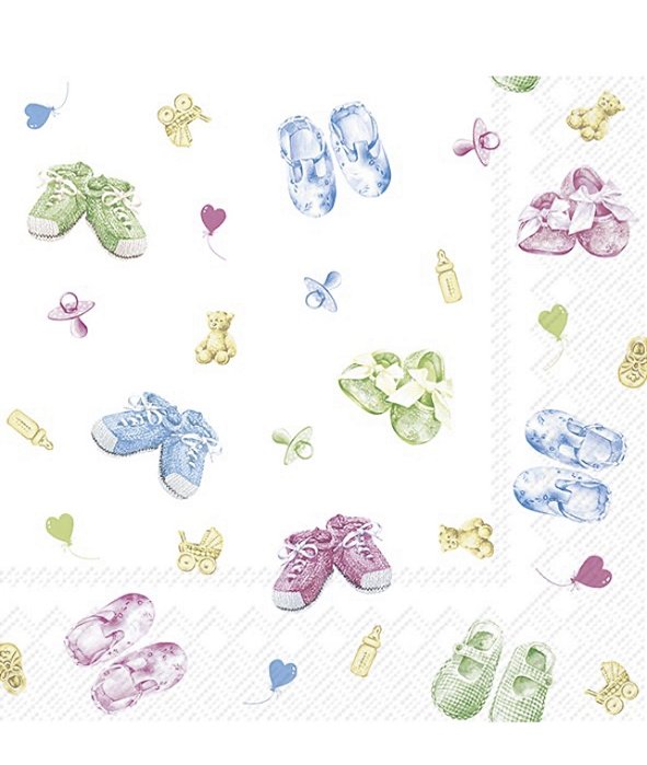 Guardanapo Unitário para Decoupage - BABY SHOES ALLOVER