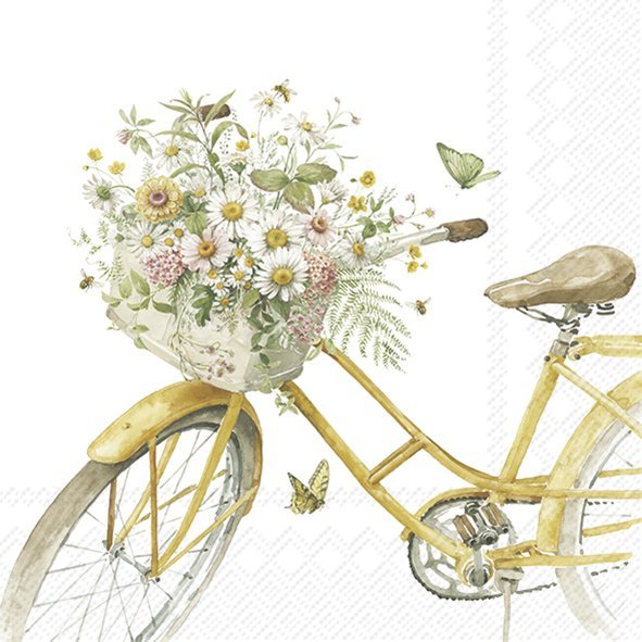 Guardanapo Unitario para Decoupage - FLOWER BIKE