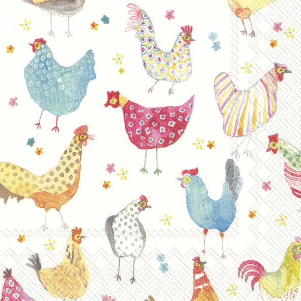 Guardanapo Unitario para Decoupage - JOLLY HENS