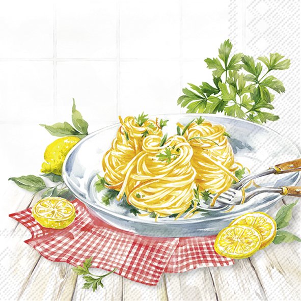 Guardanapo Unitario para Decoupage - SPAGHETTI AL LIMONE