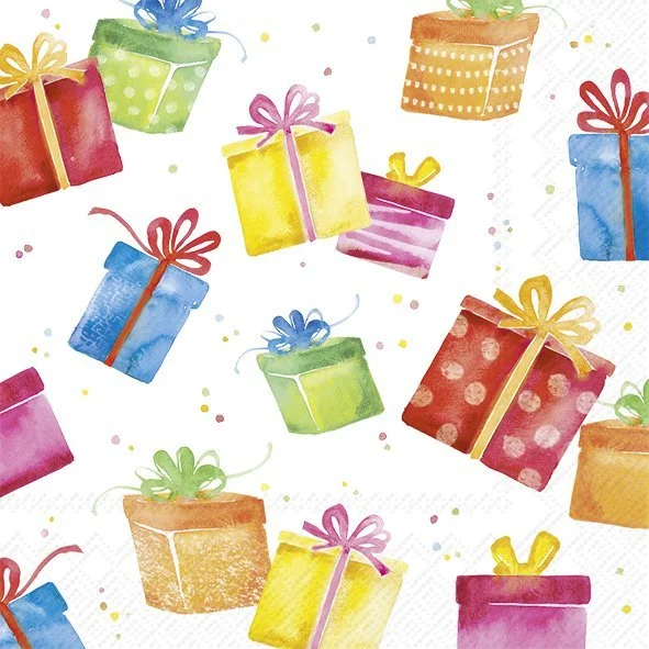 Guardanapo Unitario para Decoupage - BIRTHDAY PRESENTS