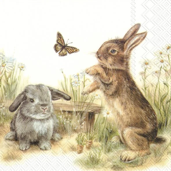 Guardanapo Unitario para Decoupage - BUNNY AND CLYDE