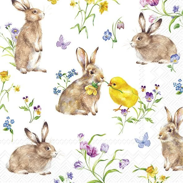 Guardanapo Unitario para Decoupage - EASTER FRIENDS