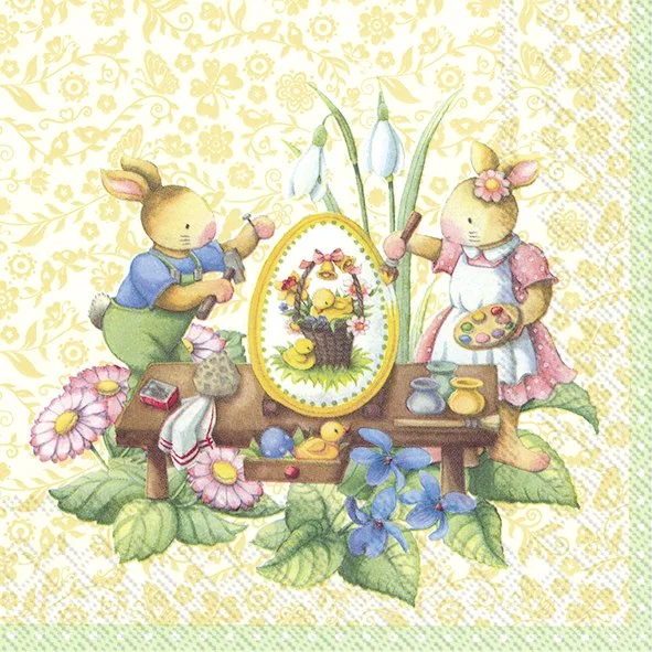 Guardanapo Unitario para Decoupage - EASTER SPRING FANTASY (V&B)