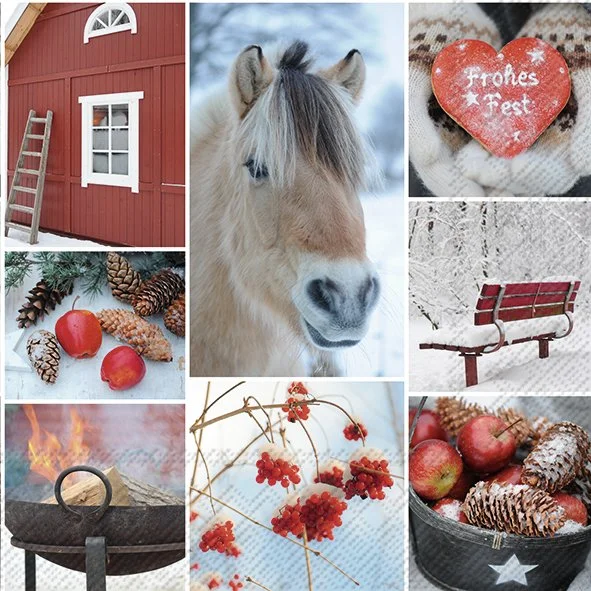 Guardanapo Unitario para Decoupage - WINTER COUNTRYSIDE