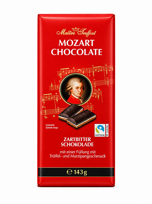 Maitre Truffout Mozart Chocolate 143g – Chocolate Gourmet de Chocolate e Marzipã
