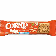 Corny Hafer Kraft Peanut Butter Zero Zucker- Barra de Cereal de Creme de amendoim ZERO ACUCAR, VEGANO 50g
