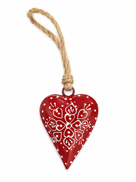 Coração em Metal Vermelho 7,5 cm Tirol - Importado da Alemanha