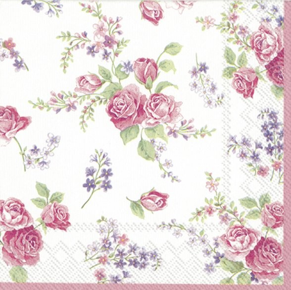 Guardanapo Unitario para Decoupage - ROSAMOND White
