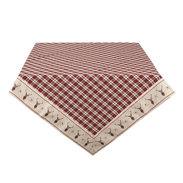 Toalha de Mesa Red Beige Diamond and Deer 150x150 cm