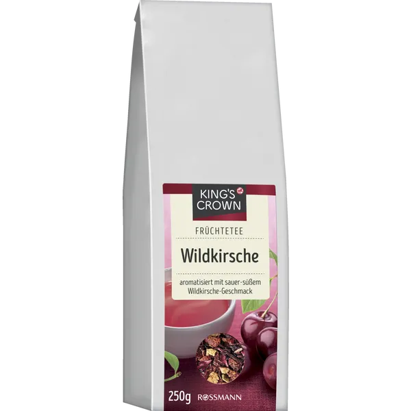 Chá de Cerejas Silvestres - Früchtetee Wildkirsche Kings Crown - Importado da Alemanha