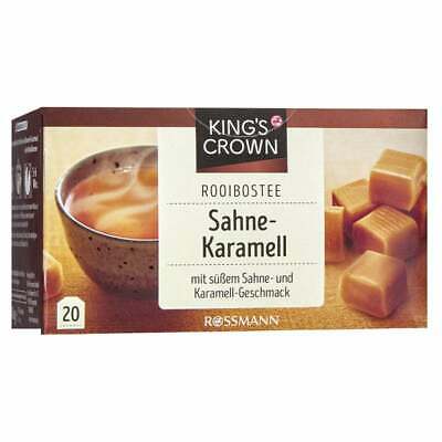 Chá Rooibos Creme com Caramelo 20 saches - King's Crown Rooibostee Sahne Karamell