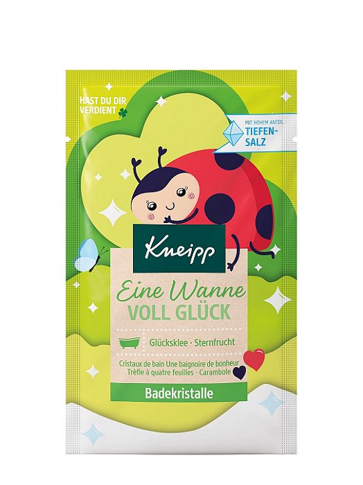 Sais de banho Kneipp Eine Wanne voll Glück - Trevo-da-Sorte e Carambola 60 g