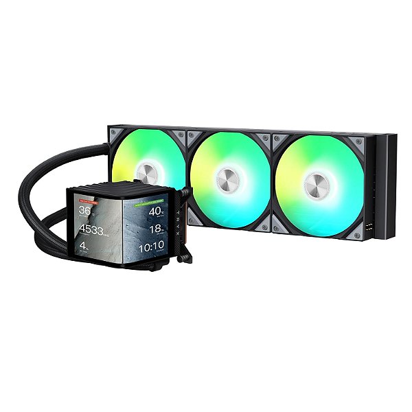 WATER COOLER TRYX PANORAMA 360 ARGB 360MM AIO 6.5 AMOLED CURVED SCREEN 3D ASETEK 8TH GEN V2 320W TDP