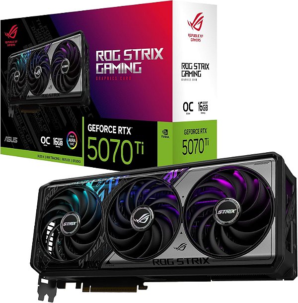 PLACA DE VIDEO ASUS ROG STRIX RTX 5070 TI OC 16G GAMING 16GB GDDR7 256 BITS DLSS4