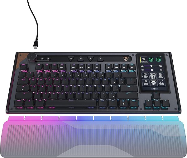 TECLADO TURTLE BEACH COMMAND SERIES KB7 TKL WIRED GAMING TOUCHSCREEN DISPLAY HALL EFFECT SWITCHES 8K POLLING BLACK