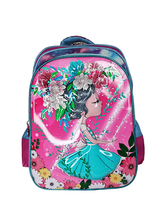 Mochila Feminina Infantil Colorida Menina com Flores ( 2357 )